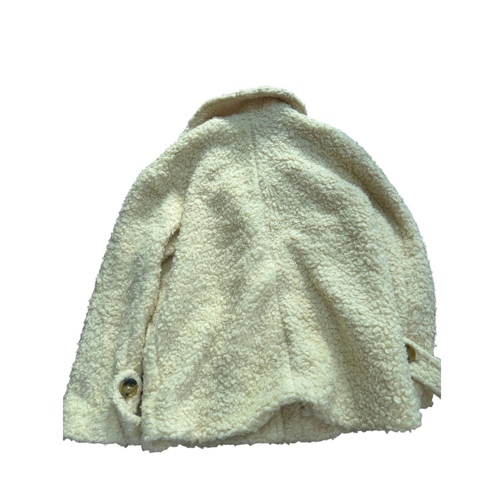 Free People Cream Teddy Faux Shearling Button Front Jacket Womens Medium - Picture 2 of 5